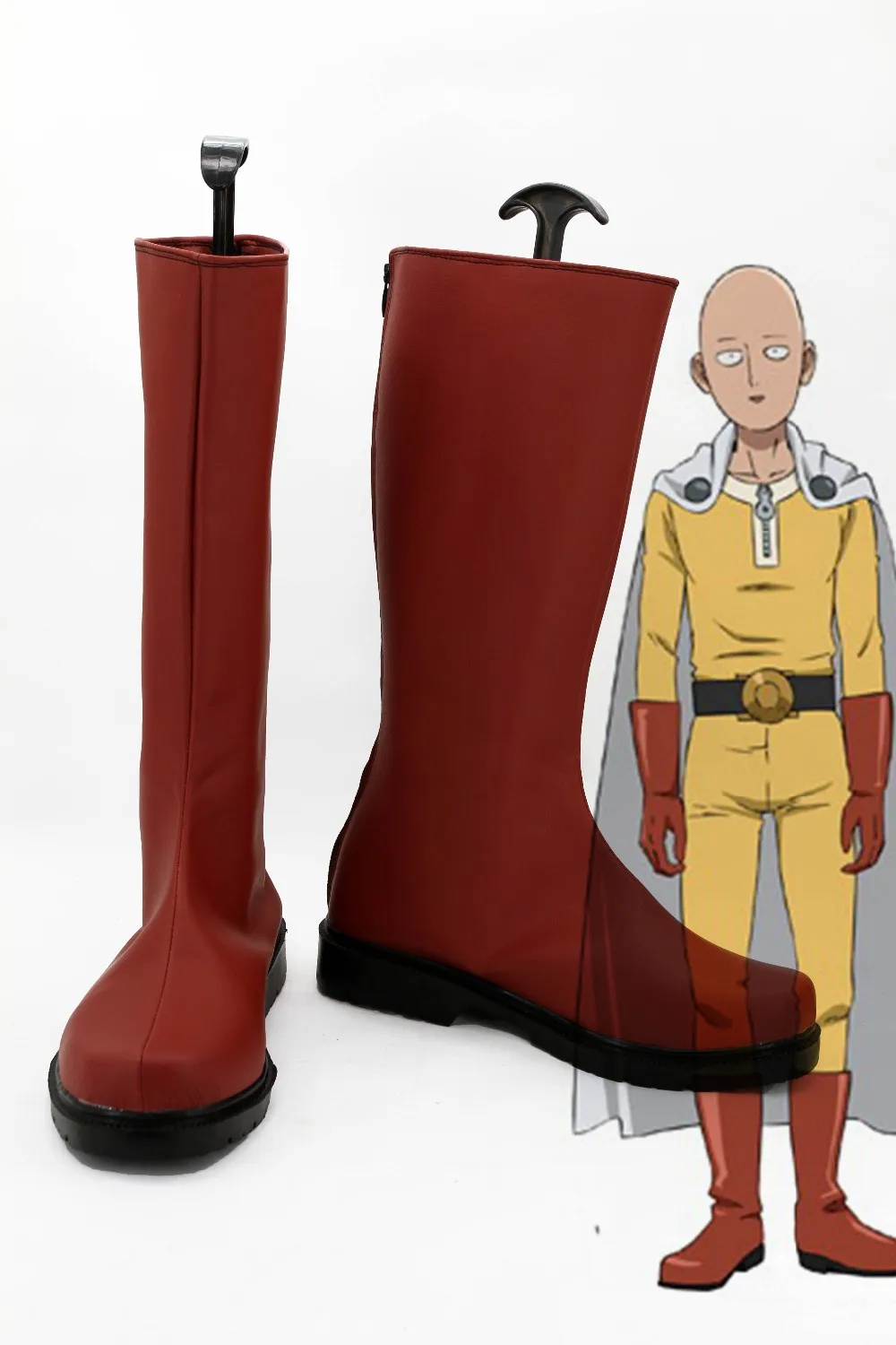 

Anime One Punch Man Saitama Caped Baldy Hagemanto Cosplay Shoes Boots Men Boy Red Cosplay Halloween Shoes Costume Accessories