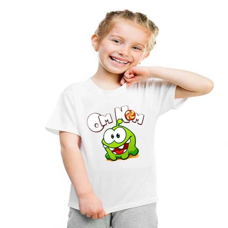 New boys tshirt Hot Game Cut The Rope Om Nom Frog Kids T-shirts Kawaii Cartoon Toddler Baby Boy Girl Tshirt Funny Children Tops
New boys tshirt Hot Game Cut The Rope Om Nom Frog Kids T-shirts Kawaii Cartoon Toddler Baby Boy Girl Tshirt Funny Children Tops