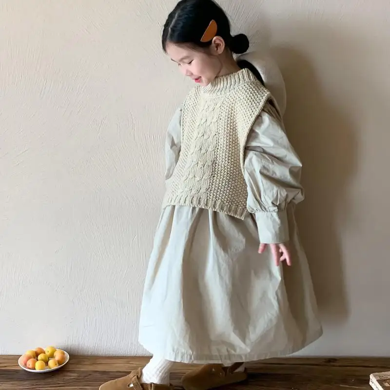 2023 Autumn New Baby Girls Solid Puff Sleeve Dress Set Kids Casual Loose Long Dress Knitted Wool Shawl Children Clothes Outfits
2023 Autumn New Baby Girls Solid Puff Sleeve Dress Set Kids Casual Loose Long Dress Knitted Wool Shawl Children Clothes Outfits