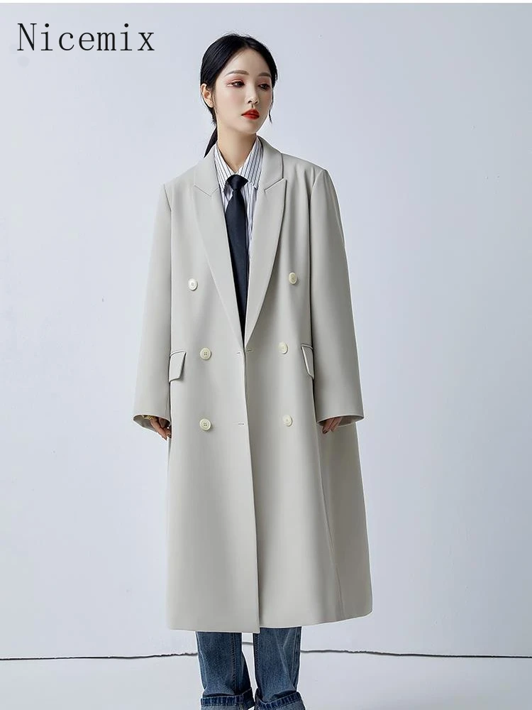 Nicemix Beige Gray Trench Coat Women 2022 This Year's Popular Autumn Winter New Korean Loose Long Coat Korean Windbreaker Female
Nicemix Beige Gray Trench Coat Women 2022 This Year's Popular Autumn Winter New Korean Loose Long Coat Korean Windbreaker Female