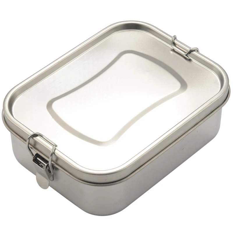 

5X Stainless Steel Bento Box Lunch Container,3-Compartment Bento Lunch Box For Sandwich And Two Sides,1400 Ml
