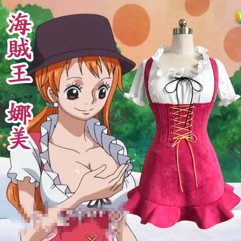 COSREA Japanese Anime One Piece Cosplay Costume Nami Rose Red Lovely Dress with Bowknot Costumes Halloween Party for Woman New
COSREA Japanese Anime One Piece Cosplay Costume Nami Rose Red Lovely Dress with Bowknot Costumes Halloween Party for Woman New
