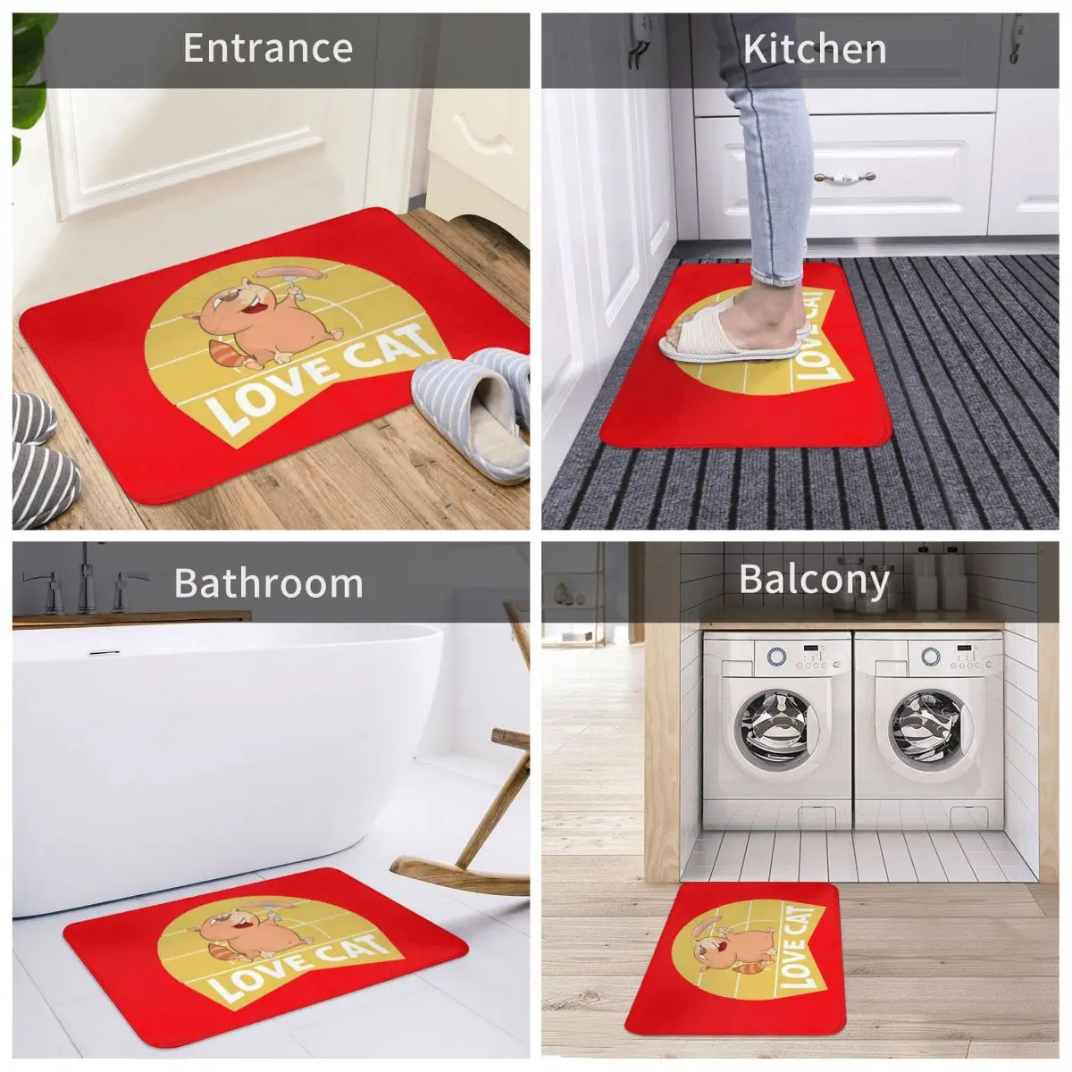 Love Cat Funny Gift Bath Mat Decor 3D Rug Carpet Doormat Anti-slip Entrance Living Room Home Kitchen Bedroom Water Oil Proof
Love Cat Funny Gift Bath Mat Decor 3D Rug Carpet Doormat Anti-slip Entrance Living Room Home Kitchen Bedroom Water Oil Proof