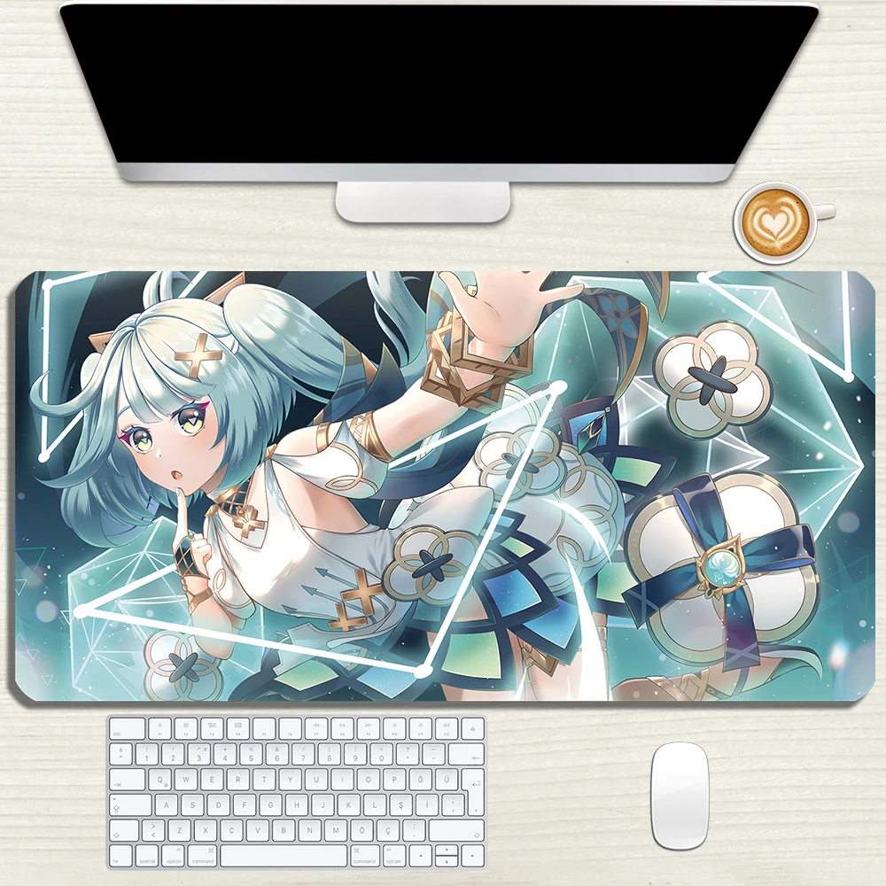 Игровой коврик для мыши Genshin Impact Faruzan, модный геймерский коврик для мыши Sumeru, резиновый коврик для мыши с застежкой по краям, большой Настольн...