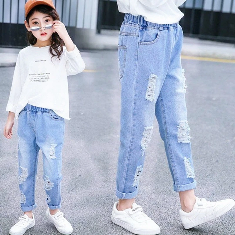 Girls Jeans For Spring Autumn Baby Girl Jeans With Holes Cotton Fashion Children's Trousers Cartoon Print Denim 3-12 Year
Girls Jeans For Spring Autumn Baby Girl Jeans With Holes Cotton Fashion Children's Trousers Cartoon Print Denim 3-12 Year
