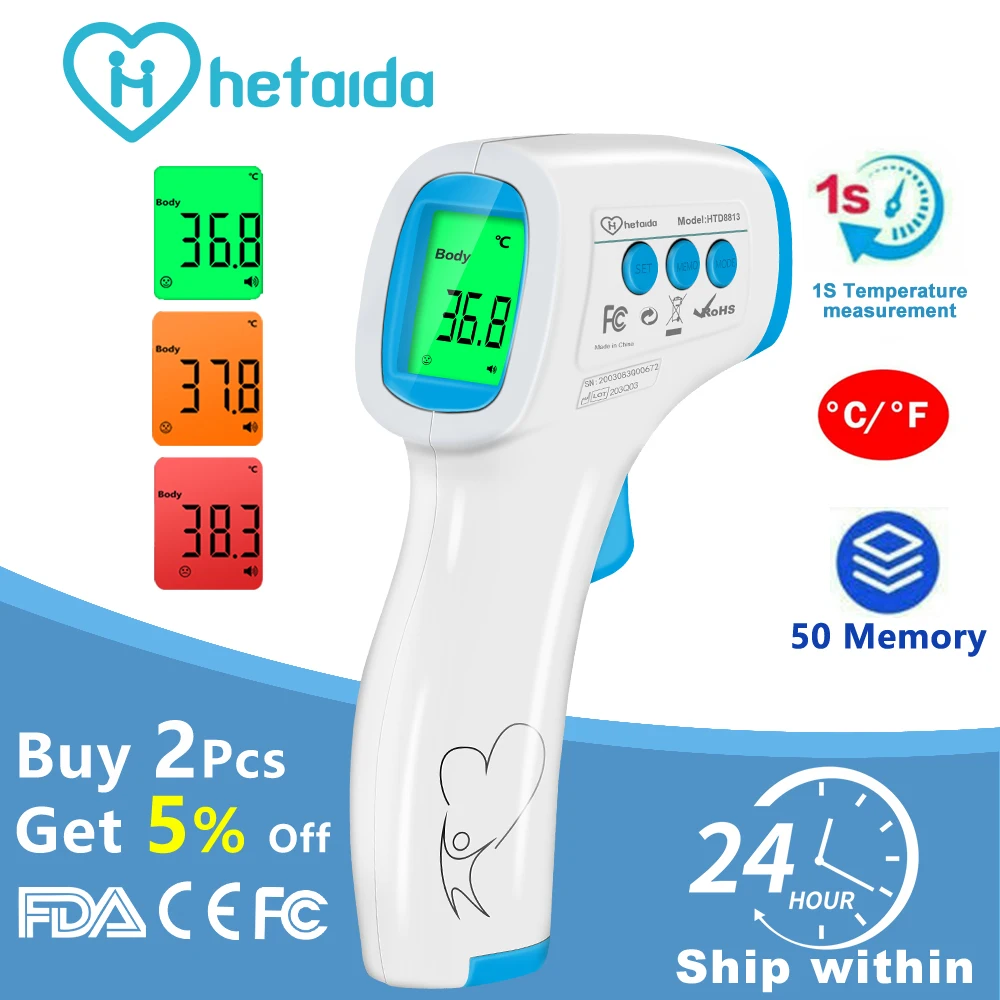 HeTaiDa Infrared Thermometer Digital Front Non-Contact Thermometer Baby Adults Body Accurate Measurement Forehead Thermometer
HeTaiDa Infrared Thermometer Digital Front Non-Contact Thermometer Baby Adults Body Accurate Measurement Forehead Thermometer