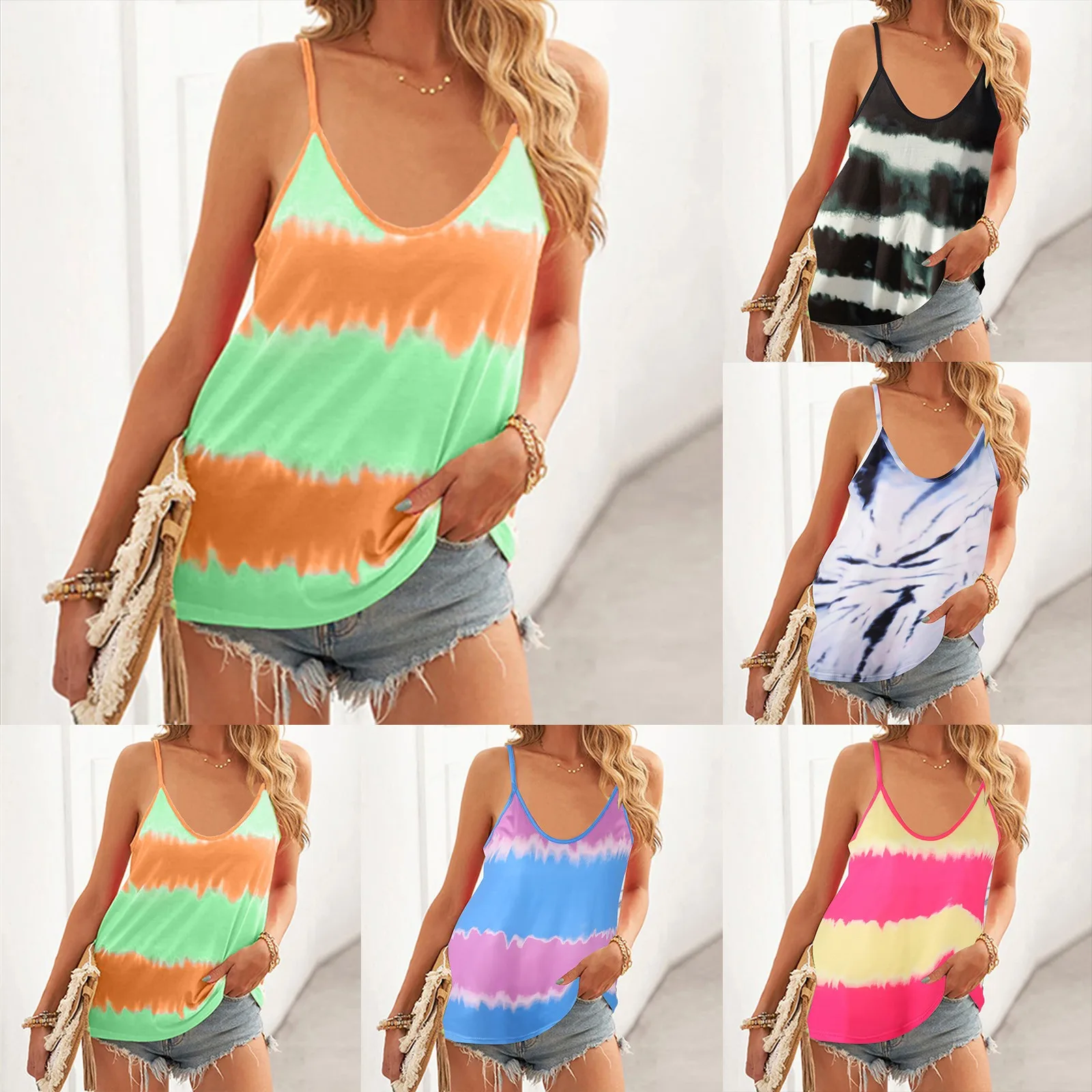 Женская летняя модная блузка без рукавов с круглым вырезом
Женская летняя модная блузка без рукавов с круглым вырезом