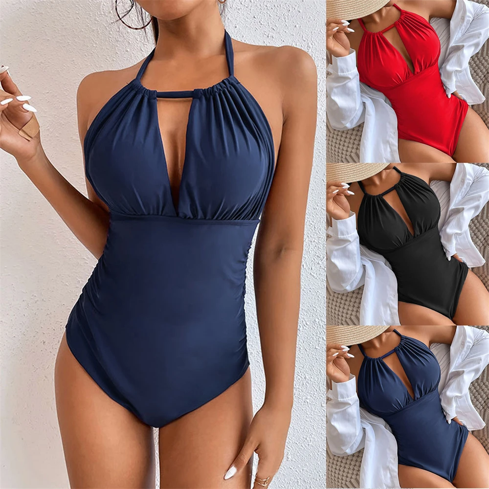 Сексуальные цельные купальные костюмы с эффектом пуш-ап для женщин, Холтер с открытой спиной, однотонная одежда для плавания с высокой тали...
Сексуальные цельные купальные костюмы с эффектом пуш-ап для женщин, Холтер с открытой спиной, однотонная одежда для плавания с высокой тали...