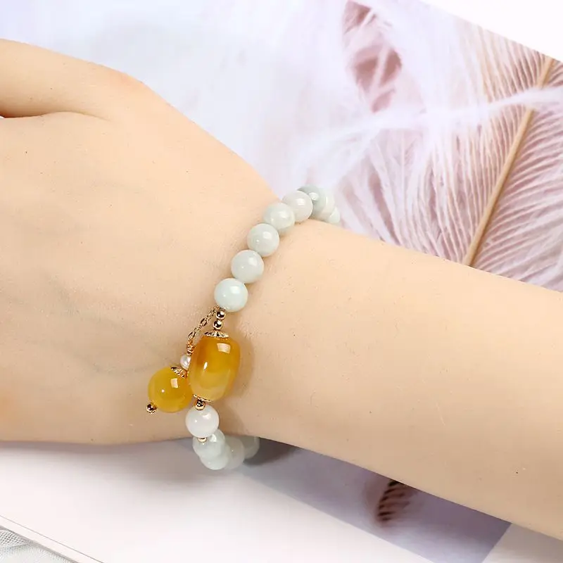 Luxury Natural Jade Women's Bracelet with Agate Gemstone Hand Bracelets Jewelry 
Luxury Natural Jade Women's Bracelet with Agate Gemstone Hand Bracelets Jewelry