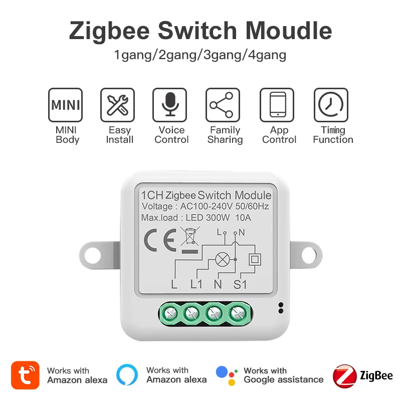 10A Tuya Smart WiFi Zigbee Switch Module 2 Way Control Switch Mini Smart Breaker Automation Module APP Control Alexa Google Home
10A Tuya Smart WiFi Zigbee Switch Module 2 Way Control Switch Mini Smart Breaker Automation Module APP Control Alexa Google Home
