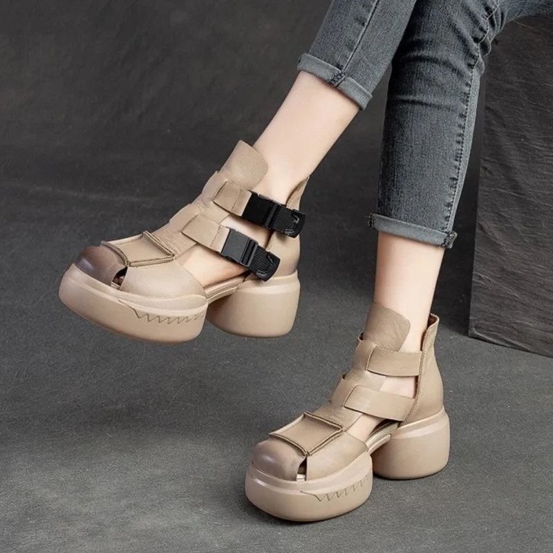YourSeason Women Summer Hollow Comfortable Breathable Thick Sole Round Toe Buckle Shoes Vintage Genuine Leather Ladies Sandals
YourSeason Women Summer Hollow Comfortable Breathable Thick Sole Round Toe Buckle Shoes Vintage Genuine Leather Ladies Sandals