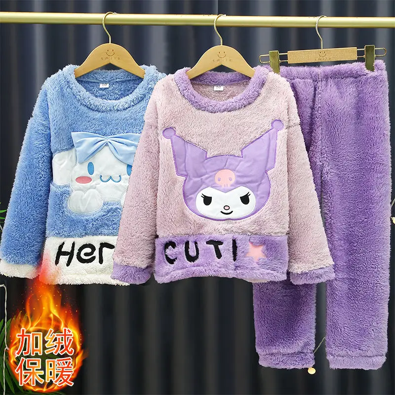 Sanrio Kuromi Flannel Pajamas Suit Child Anime Figure My Melody Tracksuit Thicken Winter Keep Warm Kawaii Cute Cartoon New Style
Sanrio Kuromi Flannel Pajamas Suit Child Anime Figure My Melody Tracksuit Thicken Winter Keep Warm Kawaii Cute Cartoon New Style