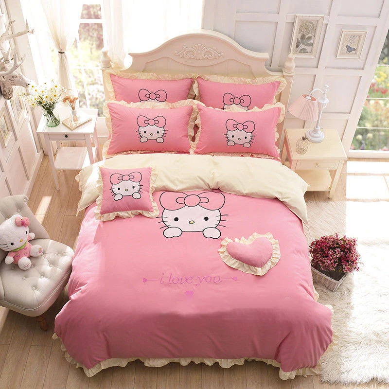 Sanrio Bedding 4Pcs Hello Kitty Sheets Quilt Cover Pillowcase Home Bedding Anime Cartoon Dormitories Three-Piece Set
Sanrio Bedding 4Pcs Hello Kitty Sheets Quilt Cover Pillowcase Home Bedding Anime Cartoon Dormitories Three-Piece Set