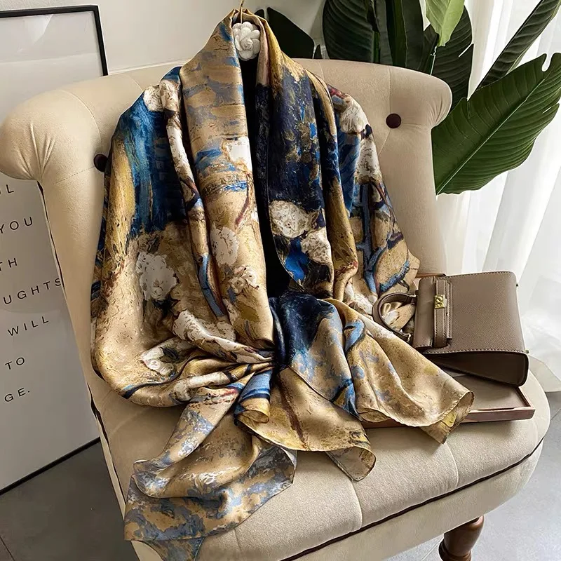 Women Silk Winter Scarf Luxury Design Print Lady Beach Shawl Scarves Fashion Smooth Foulard Female Hijab
Women Silk Winter Scarf Luxury Design Print Lady Beach Shawl Scarves Fashion Smooth Foulard Female Hijab
