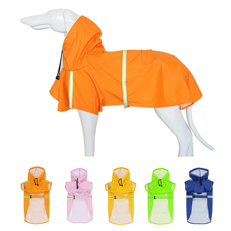 

Светоотражающий дождевик для собак, водонепроницаемый плащ для средних и больших собак, размеры 5XL, для щенков, теплая одежда для больших со...