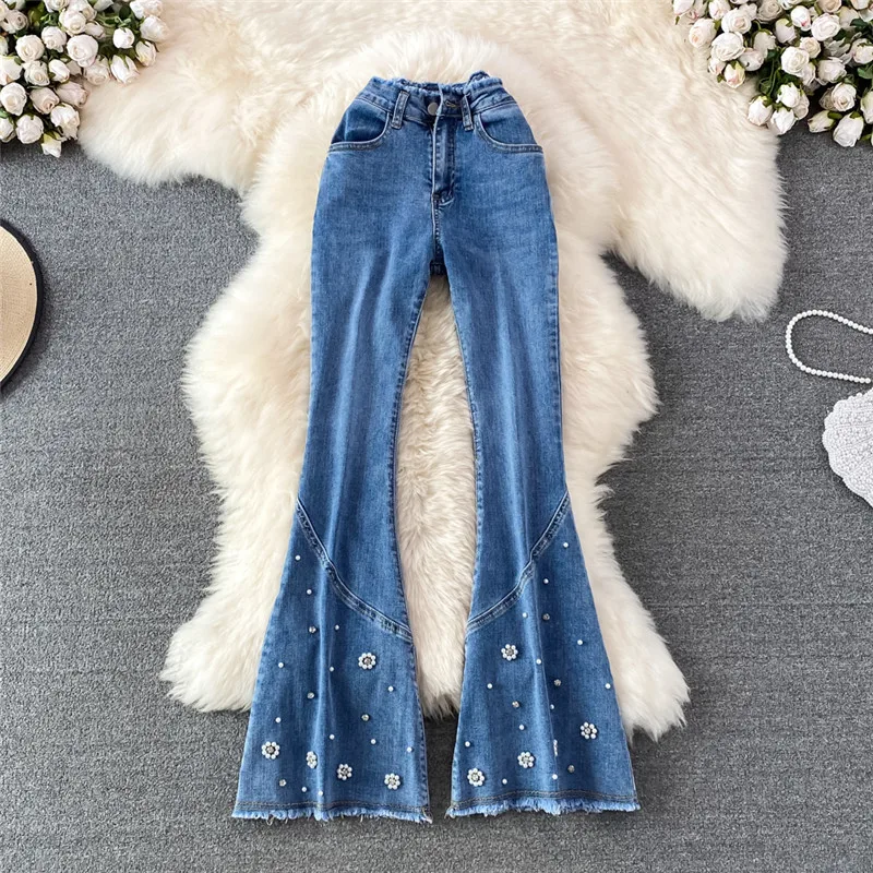 Amolapha High Waisted Jeans Micro Beaded Pants 2022 Spring Summer Women's Slim Trumpet Casual Flared Trousers For Women
Amolapha High Waisted Jeans Micro Beaded Pants 2022 Spring Summer Women's Slim Trumpet Casual Flared Trousers For Women