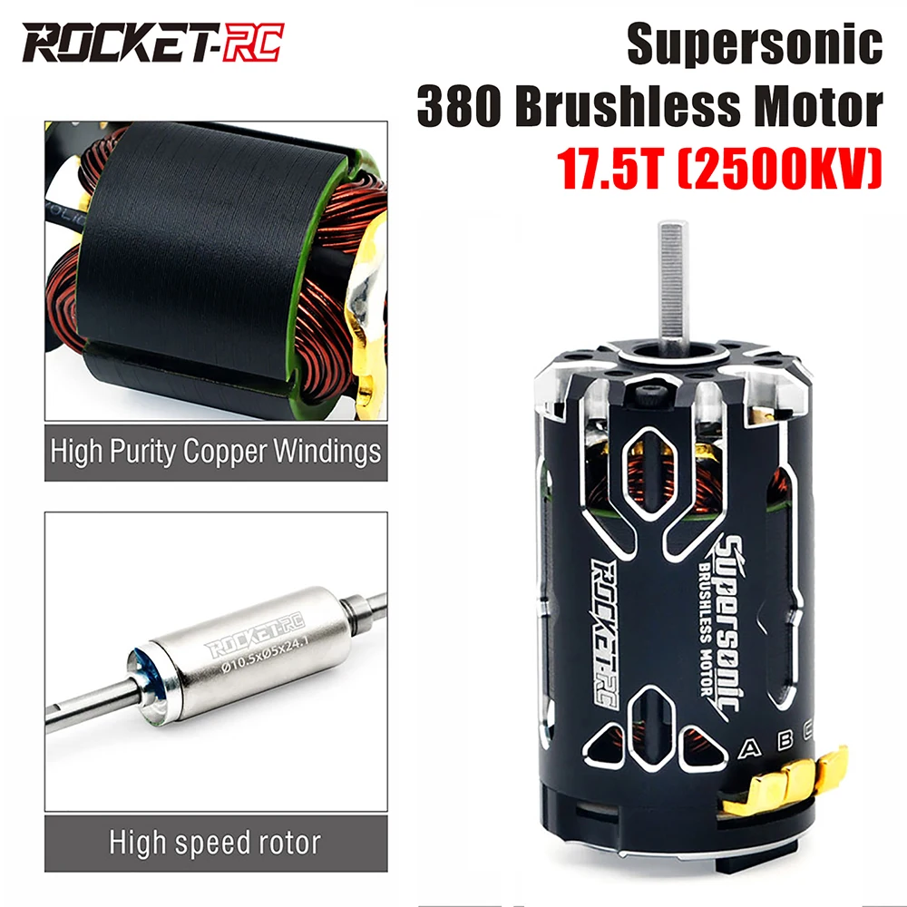 RC Motor Rocket-RC Supersonic 380 17.5T Sensored Brushless Motor for 1/12 1/14 RC Car
RC Motor Rocket-RC Supersonic 380 17.5T Sensored Brushless Motor for 1/12 1/14 RC Car