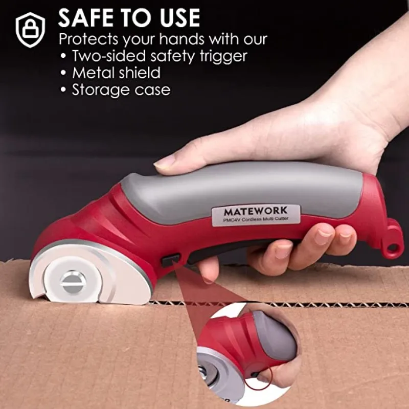 Wireless 2000 mAh lithium battery Electric Scissors with carrying case cardboard carpet fur Cutter Electric rotary scissors
Wireless 2000 mAh lithium battery Electric Scissors with carrying case cardboard carpet fur Cutter Electric rotary scissors