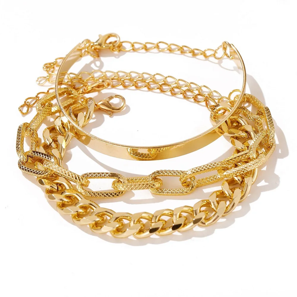 European And American Hip-Hop Style Personality Flat Snake Bone Chain Multi-Layer Bracelet Set Ladies Punk Jewelry
European And American Hip-Hop Style Personality Flat Snake Bone Chain Multi-Layer Bracelet Set Ladies Punk Jewelry
