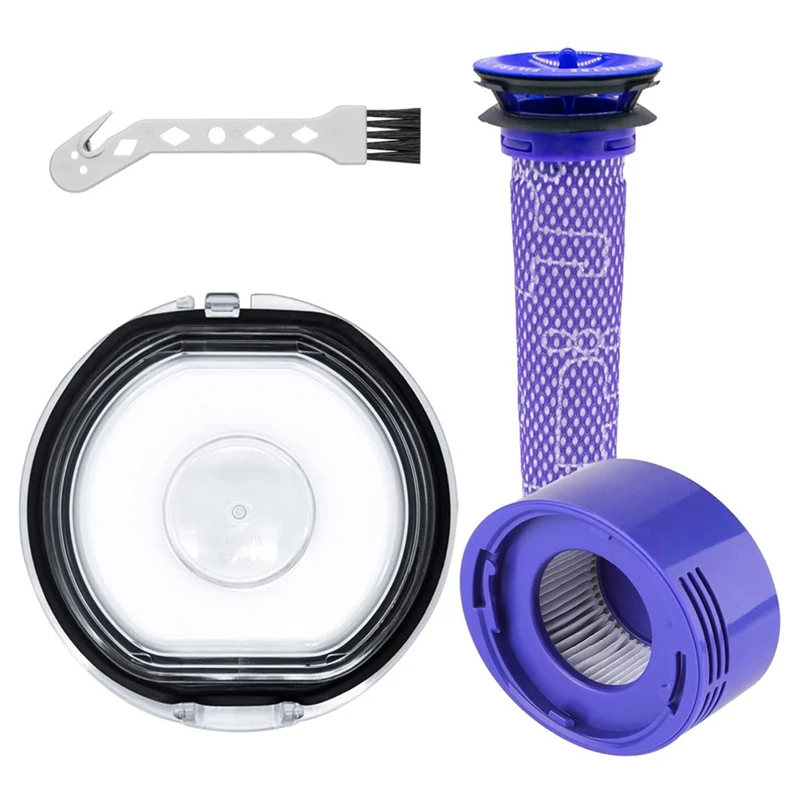 Dust Bin Lid For Dyson V7 V8 Vacuum Cleaner Dust Bucket Cover Replacement Parts, With Pre & Post HEPA Filter Kit 
Dust Bin Lid For Dyson V7 V8 Vacuum Cleaner Dust Bucket Cover Replacement Parts, With Pre & Post HEPA Filter Kit