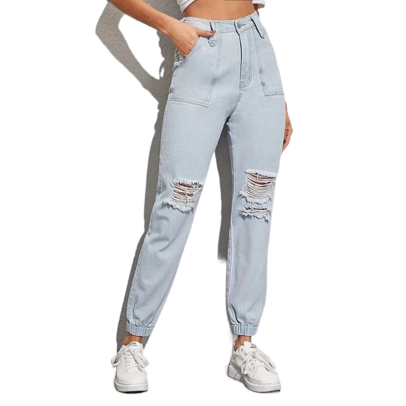 2022 Korean Clothing Fashion Mid Waist Boyfriend Ripped Hole Jeans Casual High Street Denim Pants Ankle-Tied Pocket Pencil Jeans
2022 Korean Clothing Fashion Mid Waist Boyfriend Ripped Hole Jeans Casual High Street Denim Pants Ankle-Tied Pocket Pencil Jeans