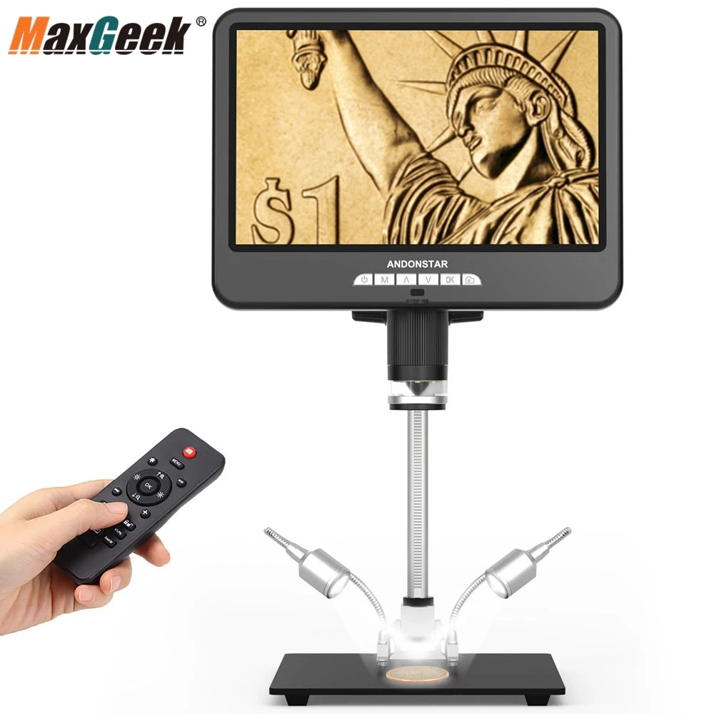 Maxgeek Andonstar AD207S-10Pro 10-inch UHD Screen and 26cm Stand Digital Microscope for Electronics Soldering and Repairing
Maxgeek Andonstar AD207S-10Pro 10-inch UHD Screen and 26cm Stand Digital Microscope for Electronics Soldering and Repairing