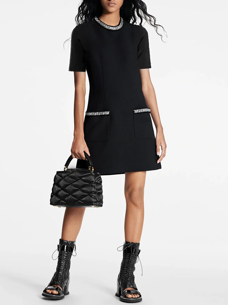 Mini Dress Runway Designers High Quality Summer New Women's Vacation Celebrity Party Fashion Vintage Elegant Beading Black Dress
Mini Dress Runway Designers High Quality Summer New Women's Vacation Celebrity Party Fashion Vintage Elegant Beading Black Dress