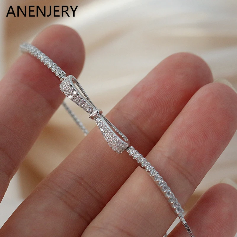 Женский Регулируемый браслет с бантом ANENJERY, ювелирное изделие из циркония класса AAAAA
Женский Регулируемый браслет с бантом ANENJERY, ювелирное изделие из циркония класса AAAAA