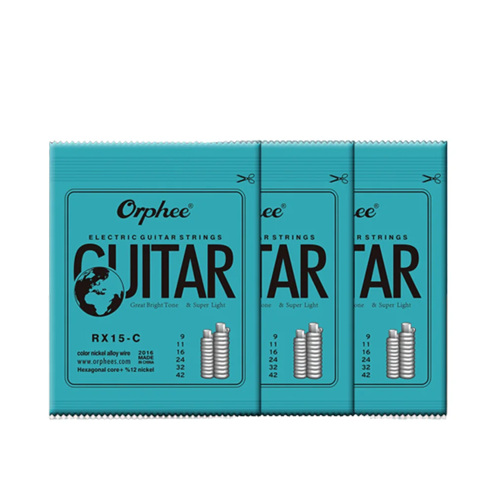 Orphee Colourful/Sliver Electric Guitar Strings Hexagonal Carbon Steel Light 009-042 RX15-C/RX17/RX19 Guitar String Accessories
Orphee Colourful/Sliver Electric Guitar Strings Hexagonal Carbon Steel Light 009-042 RX15-C/RX17/RX19 Guitar String Accessories