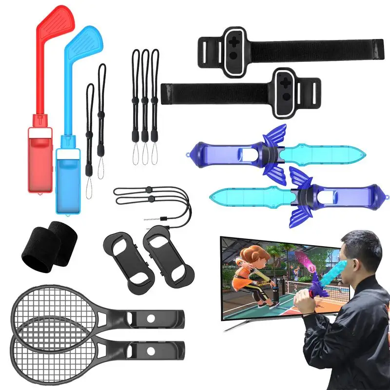 For NS Switch Sports Control Set 12 In 1 Wristband Tennis Racket Fitness Leg Strap Sword Game Accessories For Switch OLED
For NS Switch Sports Control Set 12 In 1 Wristband Tennis Racket Fitness Leg Strap Sword Game Accessories For Switch OLED