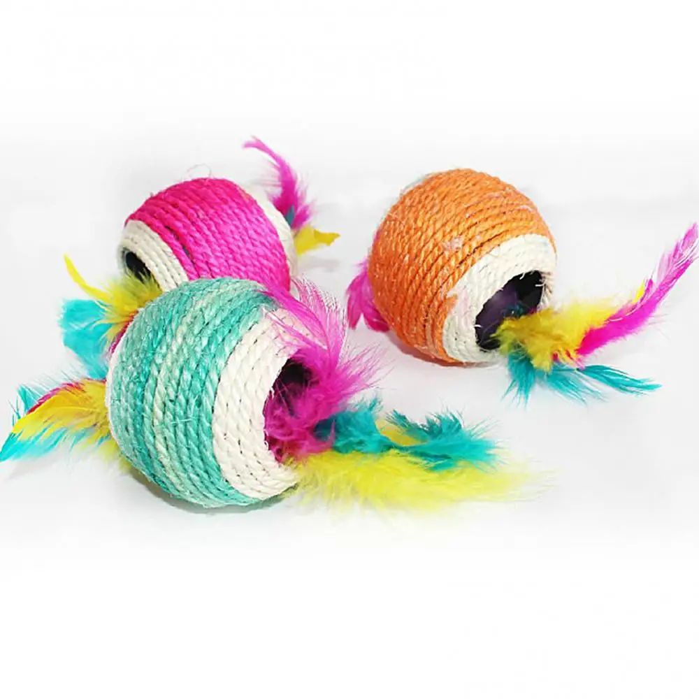 Feather Design Sisal Ball Two Holes Scratchable Cat Toy Interactive Pet Supplies cat accessories gatos accesorios jouet chat
Feather Design Sisal Ball Two Holes Scratchable Cat Toy Interactive Pet Supplies cat accessories gatos accesorios jouet chat