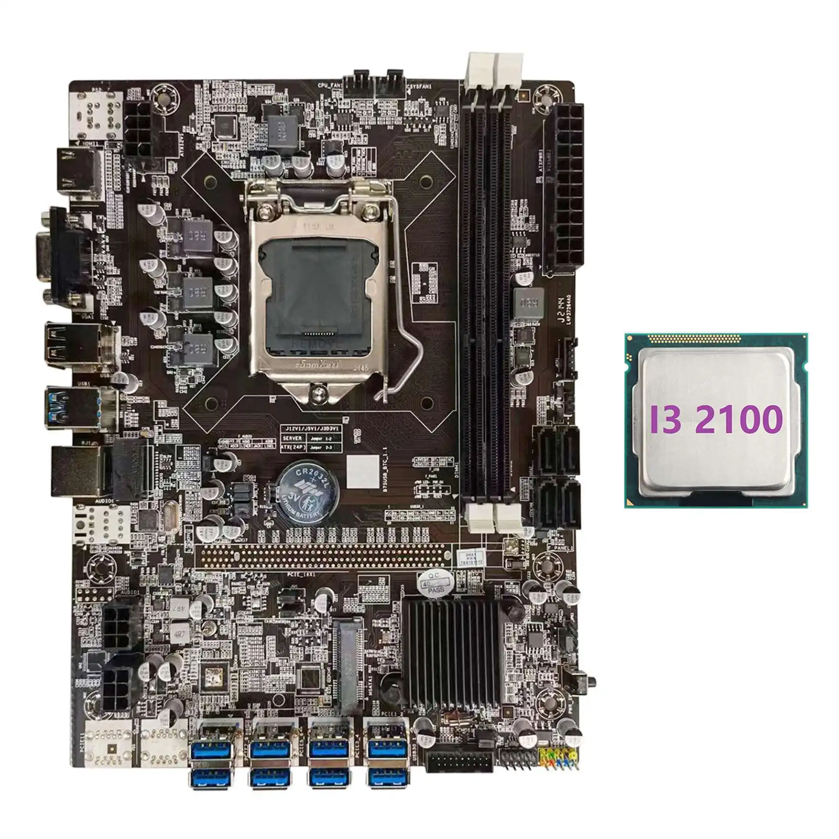 B75 BTC Mining Motherboard+I3 2100 CPU LGA1155 8XPCIE USB Adapter Support 2XDDR3 MSATA B75 USB BTC Miner Motherboard
B75 BTC Mining Motherboard+I3 2100 CPU LGA1155 8XPCIE USB Adapter Support 2XDDR3 MSATA B75 USB BTC Miner Motherboard