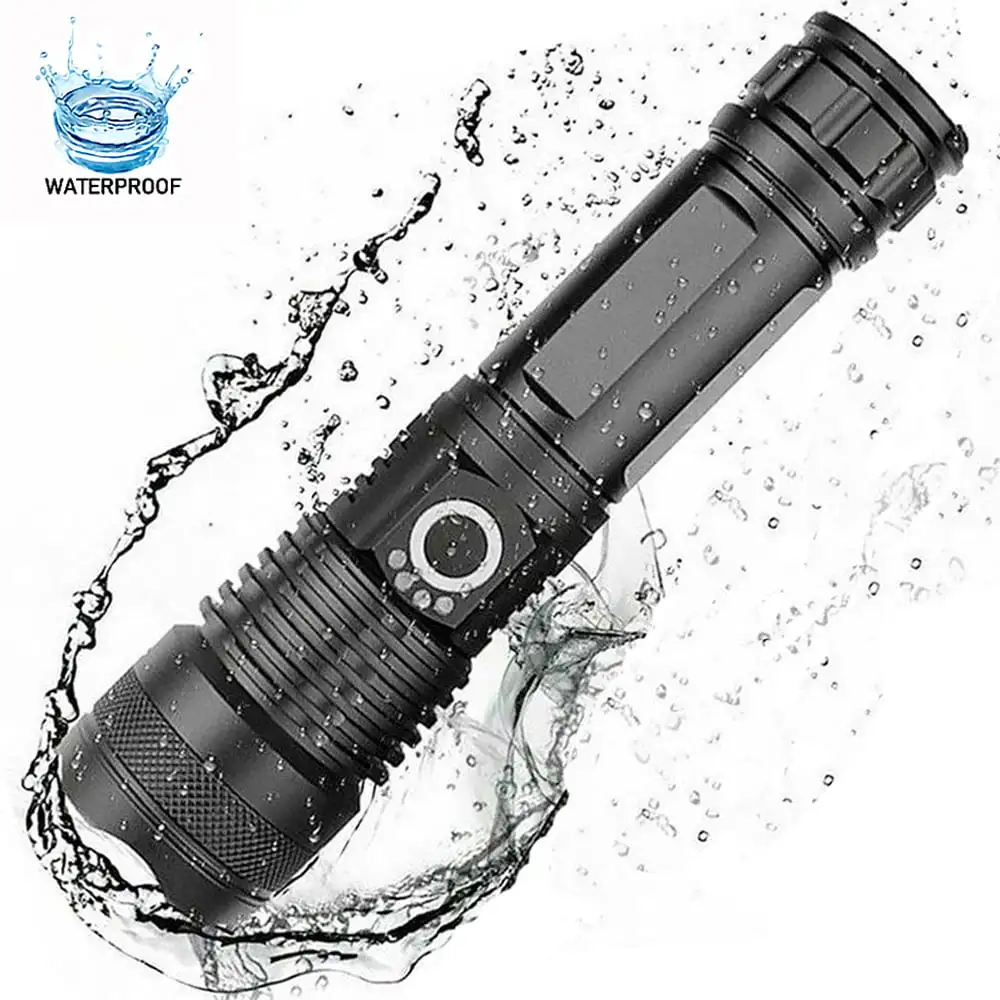 Rechargeable LED Flashlight 90000 Lumens Powerful Zoom Torch with Battery for Outdoor Camping
Rechargeable LED Flashlight 90000 Lumens Powerful Zoom Torch with Battery for Outdoor Camping