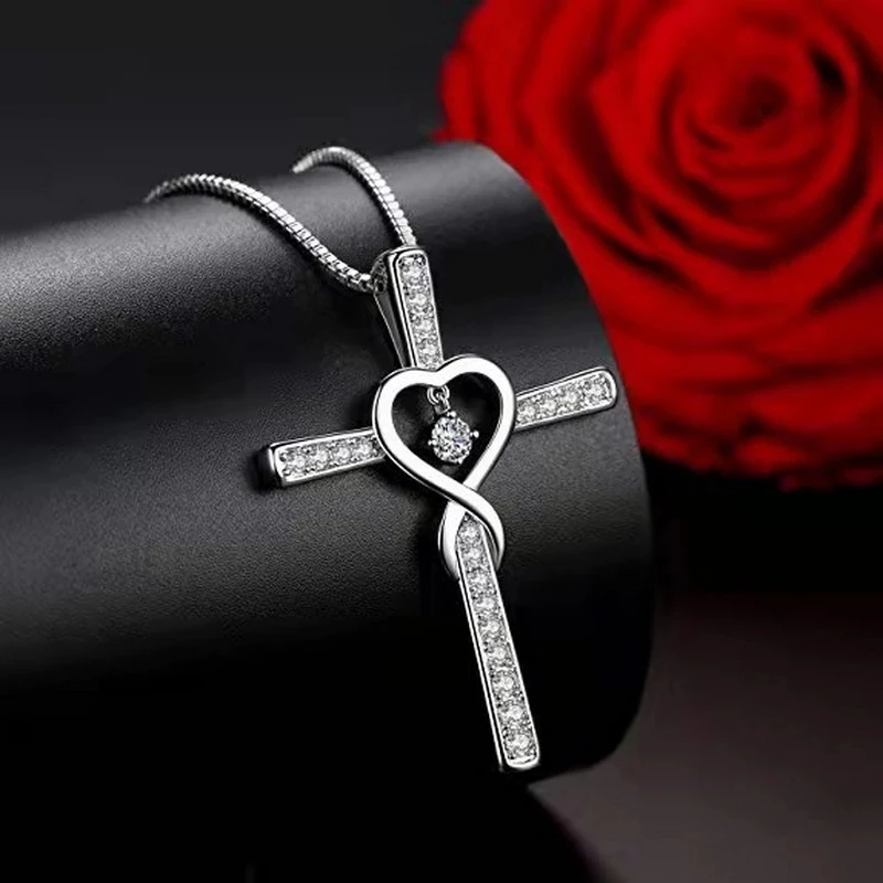 Korea Heart Hollowed Pendant Minimalist Cross Necklace For Women Girl Senior Rhinestone Christian Jewelry Accessories Xmas Gift
Korea Heart Hollowed Pendant Minimalist Cross Necklace For Women Girl Senior Rhinestone Christian Jewelry Accessories Xmas Gift