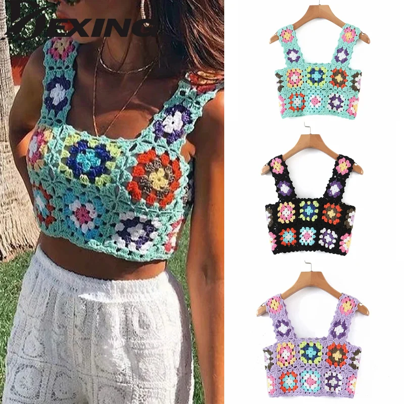 Woman Summer Beach Hand-made Crochet Flower Tank Top Bohemian Knitwear Cool Girl Short Tee Holiday
Woman Summer Beach Hand-made Crochet Flower Tank Top Bohemian Knitwear Cool Girl Short Tee Holiday