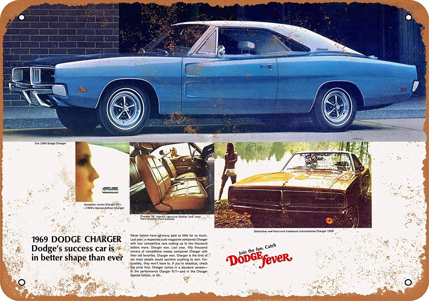 Винтажные декоративные металлические знаки 1969 Dodge Зарядное устройство металлический жестяной знак Настенный декор 8X12 дюймов
Винтажные декоративные металлические знаки 1969 Dodge Зарядное устройство металлический жестяной знак Настенный декор 8X12 дюймов