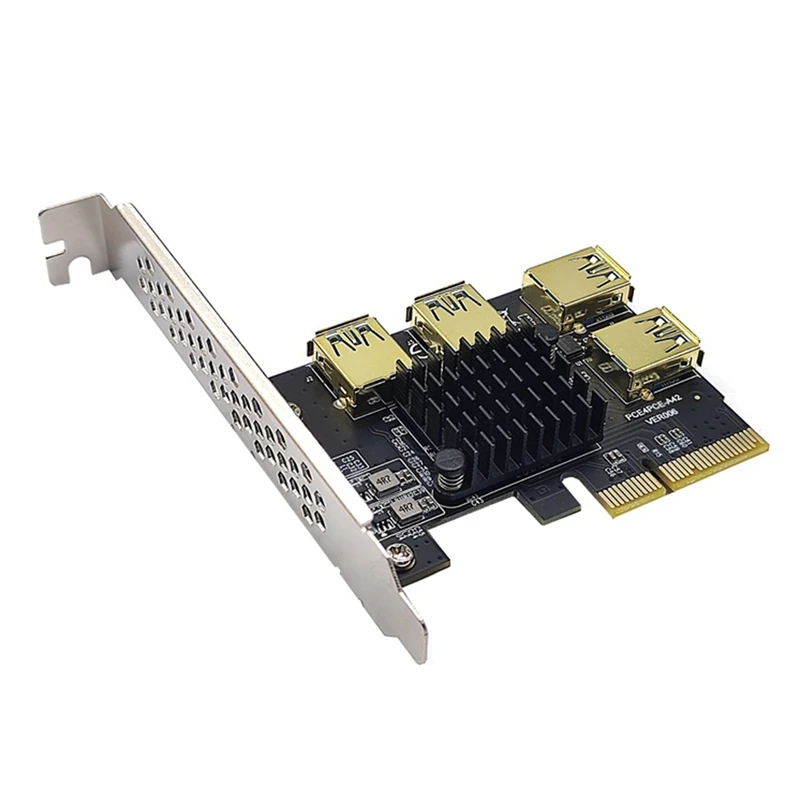 PCIE Riser Card 1 To 4 Expansion Cards PCIE X4 To PCIE X16 Graphics Card Expansion Cables 1 To 4 Adapter Cards
PCIE Riser Card 1 To 4 Expansion Cards PCIE X4 To PCIE X16 Graphics Card Expansion Cables 1 To 4 Adapter Cards
