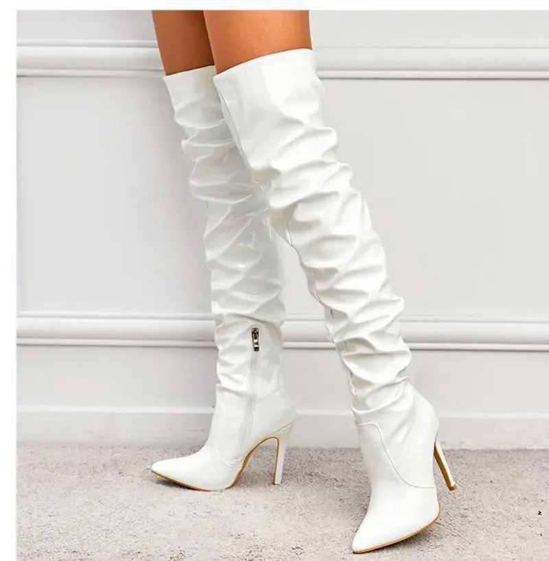 New High Quality Fine heel Sexy Patent Leather Black Over The Knee Boots Women Fashion Pointed Toe Thigh High Lady Shoes Large
New High Quality Fine heel Sexy Patent Leather Black Over The Knee Boots Women Fashion Pointed Toe Thigh High Lady Shoes Large