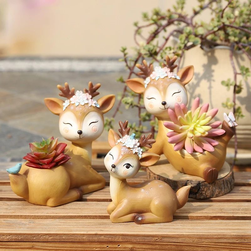 Creative Cartoon Sika Deer Resin Flower Pot Balcony Desktop Office Decorations Micro Landscape Succulent Potted Plants
Creative Cartoon Sika Deer Resin Flower Pot Balcony Desktop Office Decorations Micro Landscape Succulent Potted Plants