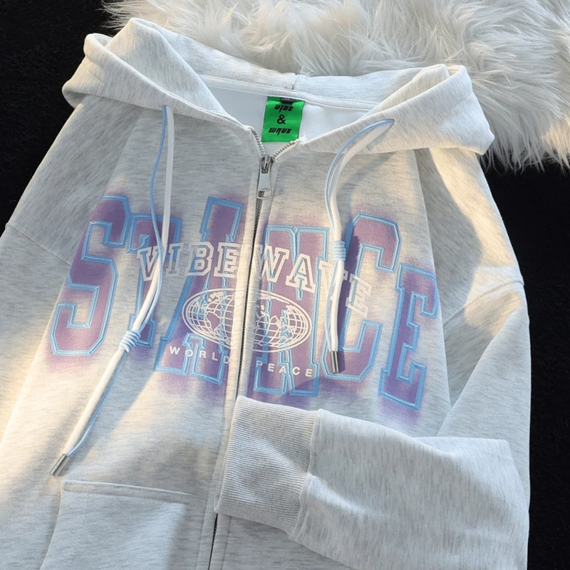 Women Zip Up Hoodies Vintage Streetwear Women's Hooded Foam Letter Print Harajuku Y2k Hoodies Streetwear Hip Hop Sweatshirts
Women Zip Up Hoodies Vintage Streetwear Women's Hooded Foam Letter Print Harajuku Y2k Hoodies Streetwear Hip Hop Sweatshirts