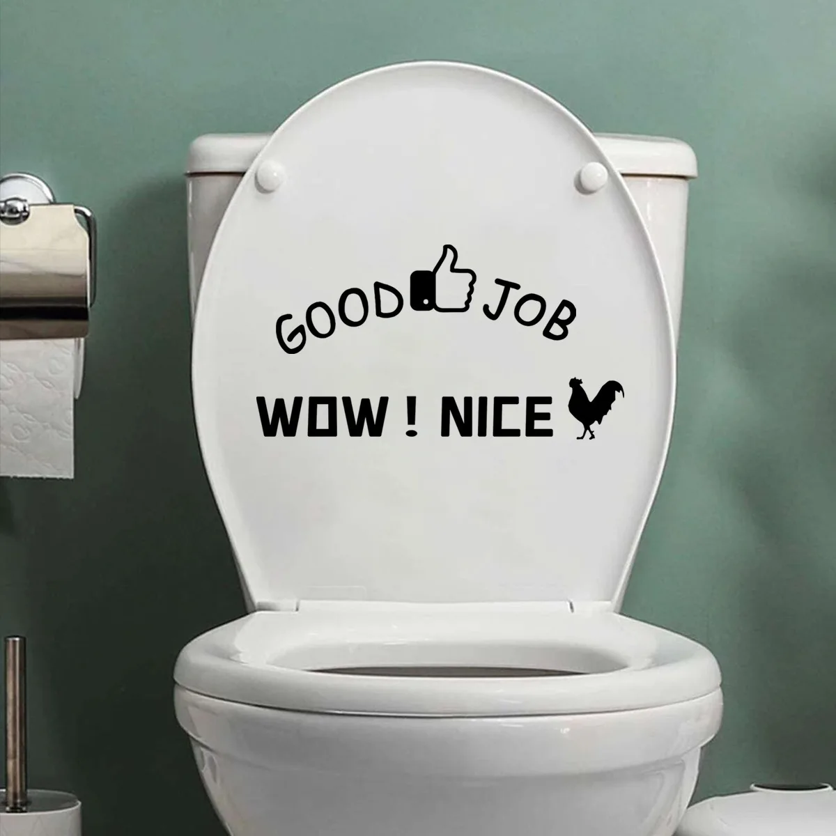 

T261# Good Job Wall Sticker Bathroom Toilet Decor Living Room Cabinet Home Decoration Decals Beautify Self Adhesive Mural