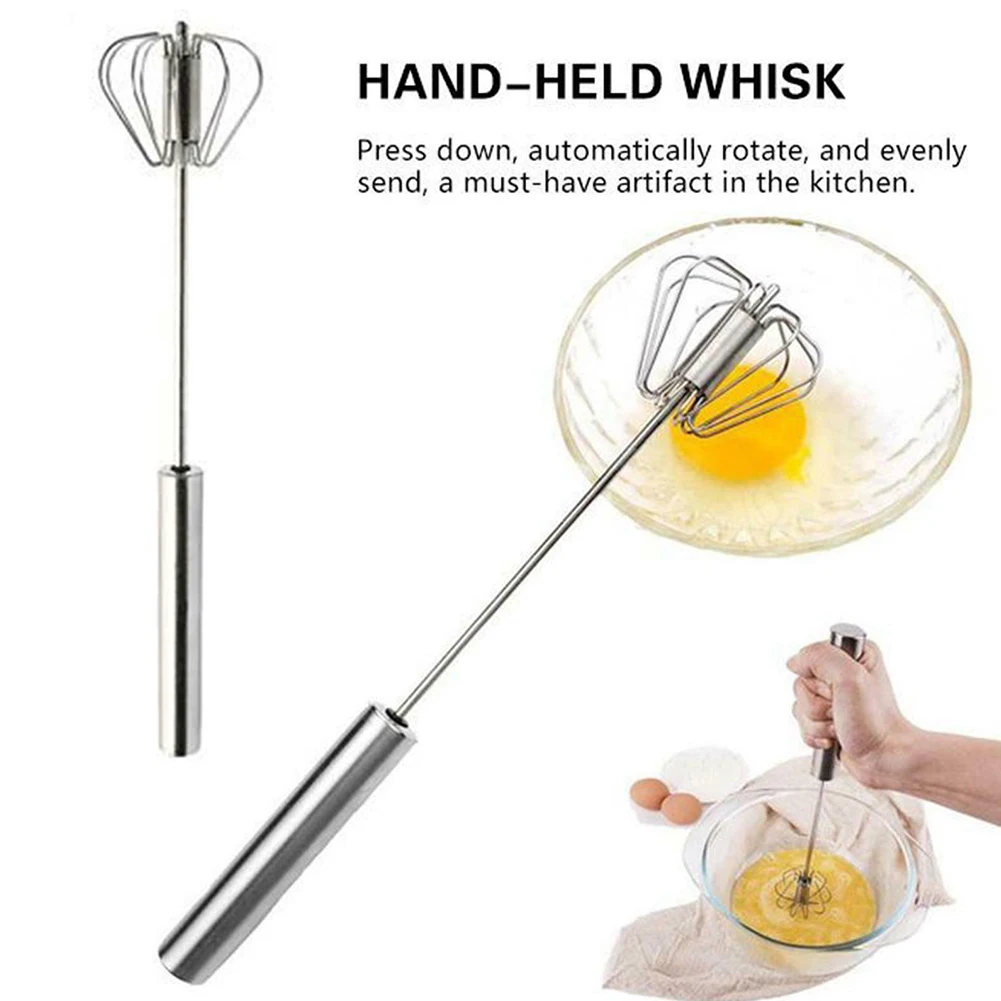 Semi-automatic Egg Beater Stainless Steel Egg Whisk Manual Hand-held Mixer Self Turning Egg Stirrer Egg Tools For Kitchen Access
Semi-automatic Egg Beater Stainless Steel Egg Whisk Manual Hand-held Mixer Self Turning Egg Stirrer Egg Tools For Kitchen Access
