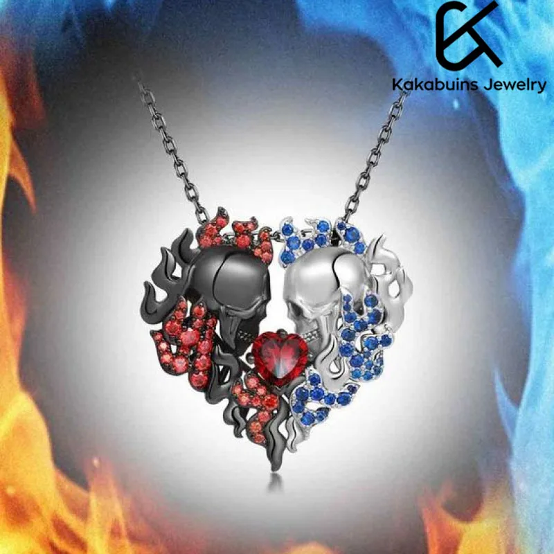 Couple Fashion Skull Heart Necklace Red Crystal Hip Hop Punk Personality All-Match Jewelry Anniversary Gift
Couple Fashion Skull Heart Necklace Red Crystal Hip Hop Punk Personality All-Match Jewelry Anniversary Gift