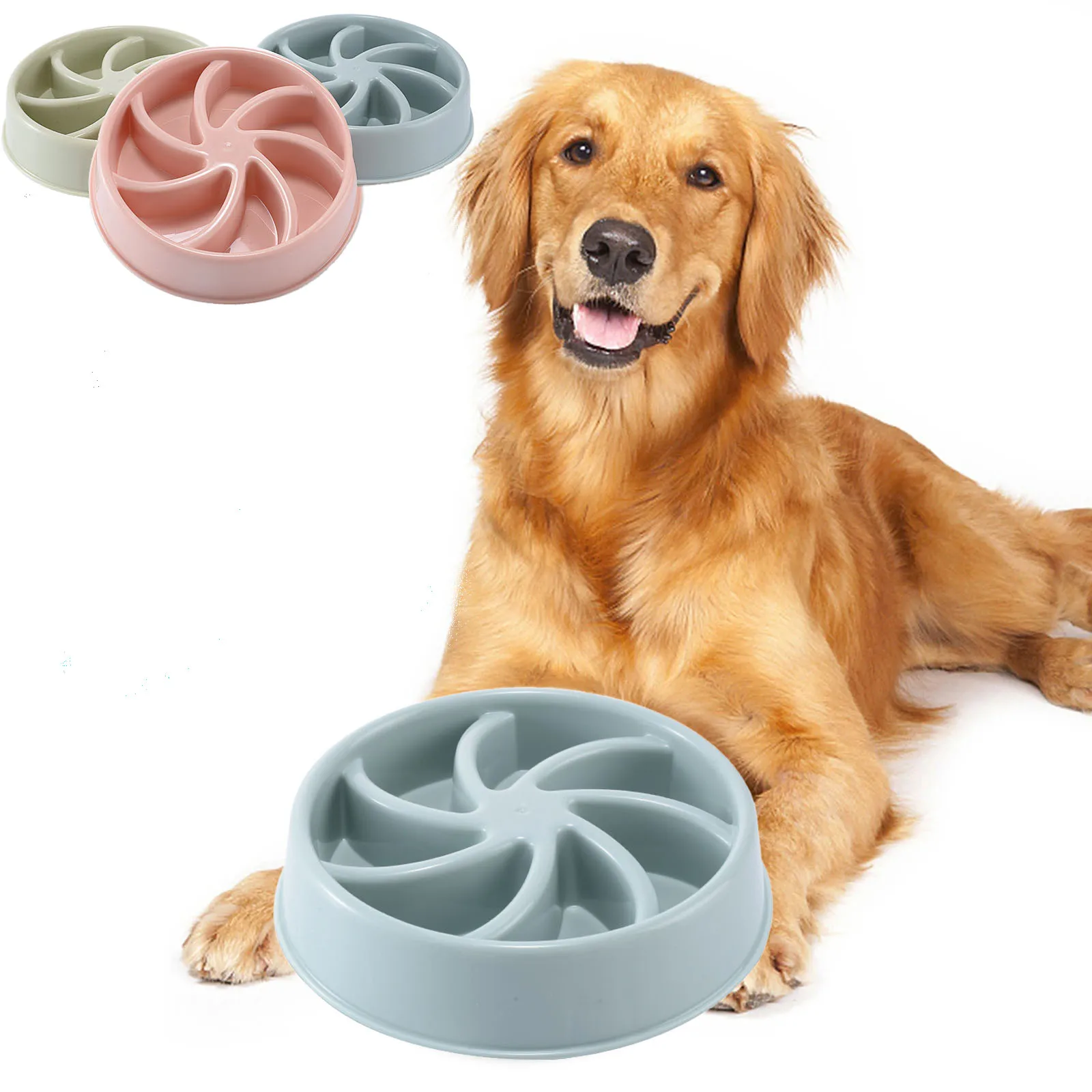 

Pet Obesity Gulping Dog Prevent Anti Dog Feeder Nonslip Supplies Slow Suppl Spiral Anti Food Bowls Pet Pet Dog Bowl Choke