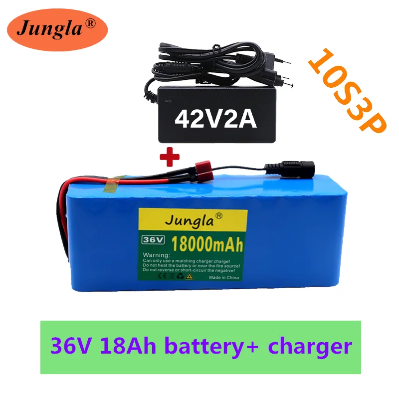 

New 36V 18Ah bms 10S3P akumulator 36V lithium battery pack for Ebike Motorcycle Electric Car Bicycle Scooter BMS+42v charger