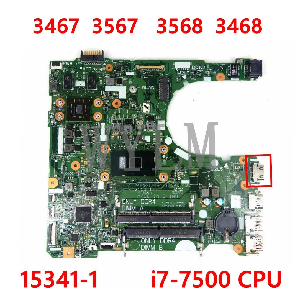 15341-1 91N85 Mainboard For DELL Inspiron 3467 3567 Vostro 3568 3468 R5 M330 GPU i7-7500 CPU Laptop Motherboard DDR4 CN-0TR3JC
15341-1 91N85 Mainboard For DELL Inspiron 3467 3567 Vostro 3568 3468 R5 M330 GPU i7-7500 CPU Laptop Motherboard DDR4 CN-0TR3JC