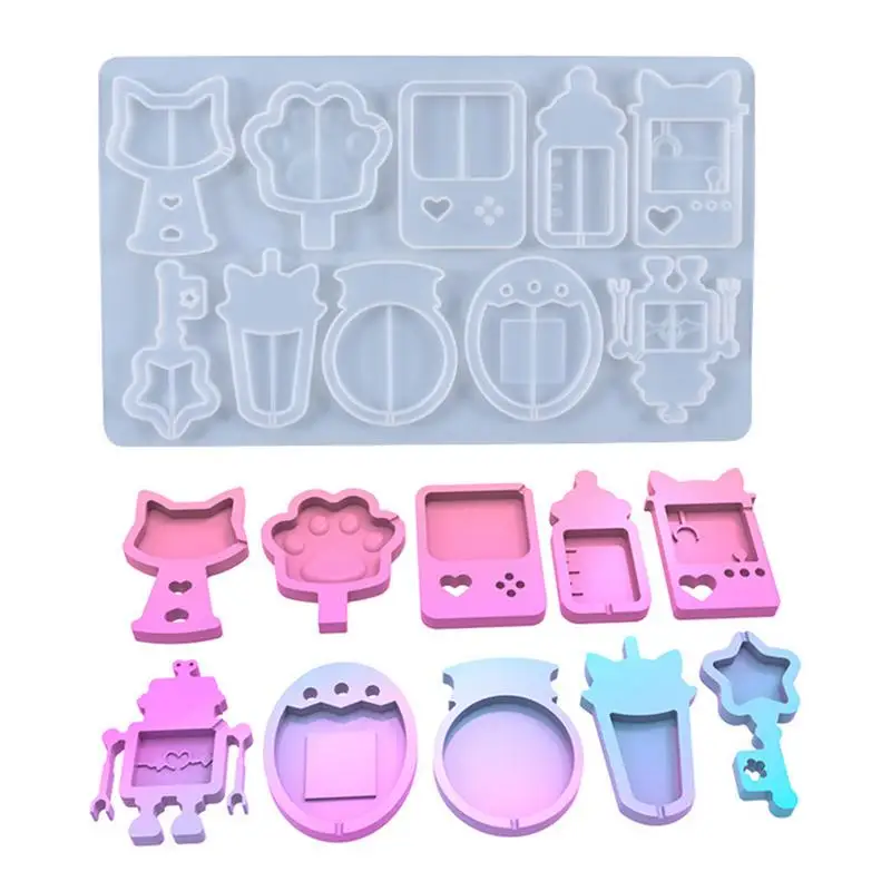 10PCS DIY Cute Cat Robot Baby Bottle Cat Paw Star Key Shape Quicksand Pendant Silicone Mold
10PCS DIY Cute Cat Robot Baby Bottle Cat Paw Star Key Shape Quicksand Pendant Silicone Mold