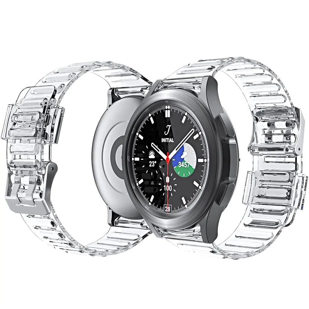 Ремешок прозрачный для Samsung Galaxy Watch 4/Classic/46 мм/42 мм/40 мм/44 мм, ТПУ прочный корпус + браслет для Galaxy Watch 4
Ремешок прозрачный для Samsung Galaxy Watch 4/Classic/46 мм/42 мм/40 мм/44 мм, ТПУ прочный корпус + браслет для Galaxy Watch 4