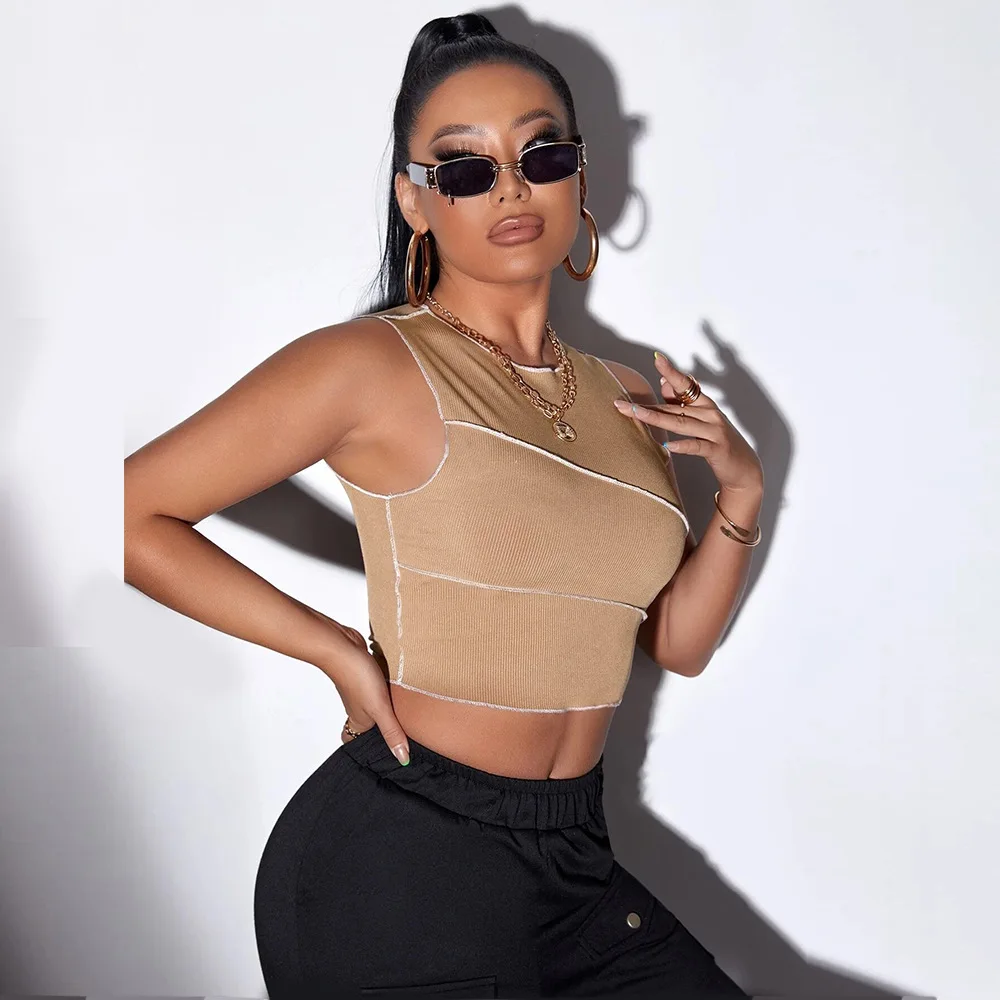 Women Casual Sleeveless Short Tank Tops 2022 Summer Female O-Neck Solid Color Pacthwork Vest Tanks Fashion Skinny Crop Top
Women Casual Sleeveless Short Tank Tops 2022 Summer Female O-Neck Solid Color Pacthwork Vest Tanks Fashion Skinny Crop Top