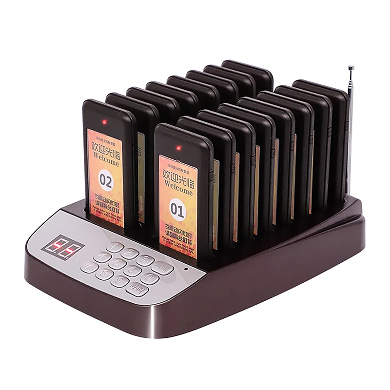 Calling System Wireless Paging Queue System 16/20 Channels Restaurant Pager Waiter for Restaurant Coffee Shop Queuing System
Calling System Wireless Paging Queue System 16/20 Channels Restaurant Pager Waiter for Restaurant Coffee Shop Queuing System